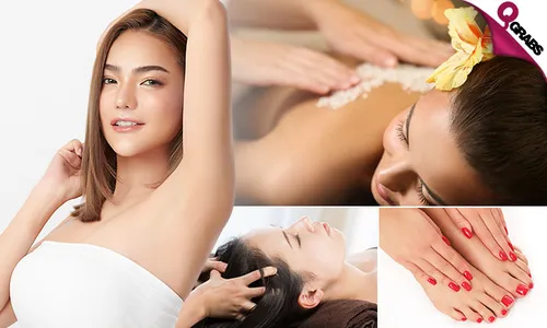 Killer Beauty Package: Face & Body Scrub + Threading & Waxing + Mani-Pedi with Color + Hair Spa!